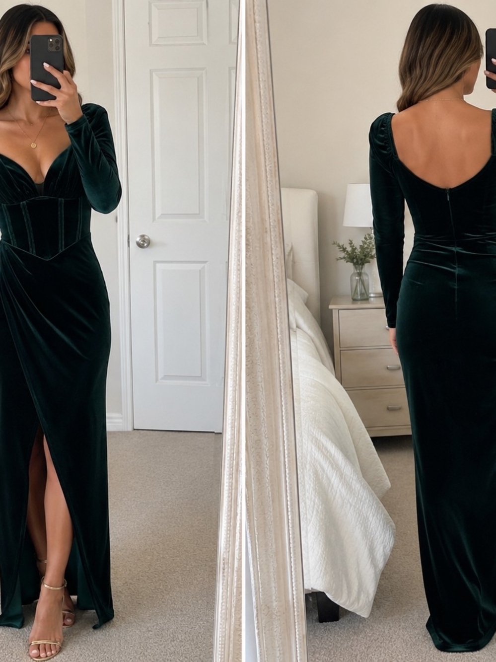 Fashion Nova Phiona Velvet Maxi Dress Hunter Green XL NWT
Gorgeous Fashion Nova